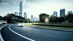 Asphalt pavement urban road