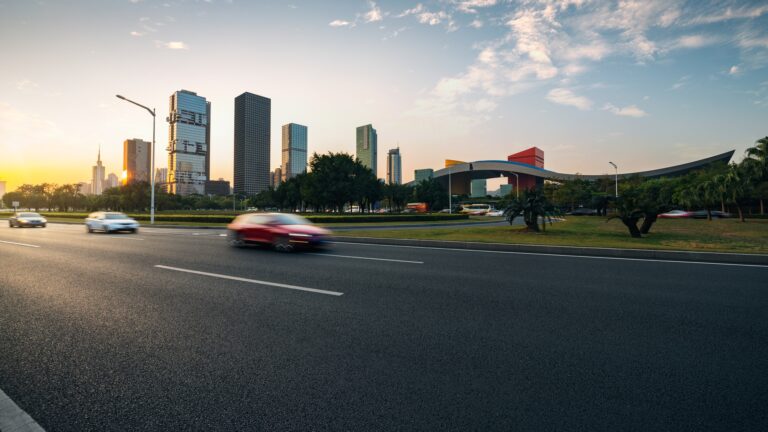 Asphalt pavement urban road