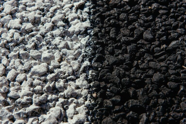 New asphalt texture with white dashed line