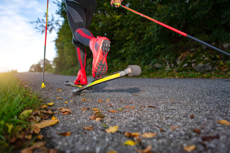 Roller skates on asphalt