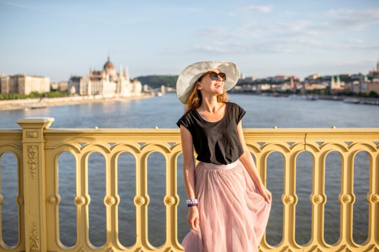 Woman traveling in Budapest