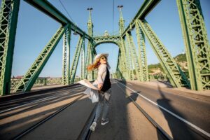 Woman traveling in Budapest