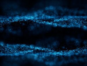 Abstract particles render on dark background, graphic and motion concept