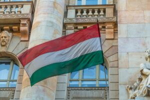 Budapest Hungary, Hungarian flag closeup