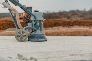 Closeup shot of a concrete grinder
